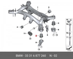 Резиновая подушка Пд BMW 33316877260 BMW