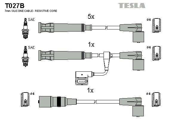 к-кт проводов!\ BMW E34 3.0/3.5 M30 85-95/E32 3.0-3.4 M30 86-88 T027B TESLA