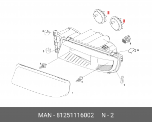 Колпачок MAN фонаря заднего (защитный в малом исполнении) OE 81251116002 MAN