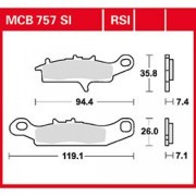 Колодки дисковые MCB757SI MCB757SI TRW LUCAS