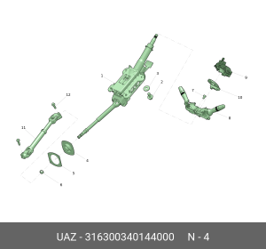 Опора УАЗ-3163 вала рулевого Н/О (ОАО УАЗ) 316300340144000 UAZ UAZ
