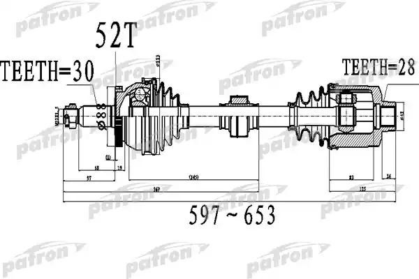 ШРУС наружный HYUNDAI Santa Fe (06-) комплект PATRON PDS0522 PATRON