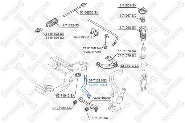 рычаг задний нижний правый!\ Mazda 6 GG/GY all 02> 57-71082-SX STELLOX