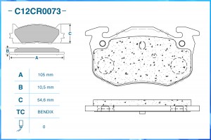 Тормозные колодки задние Low Metallic C12CR0073 C12CR0073 CWORKS