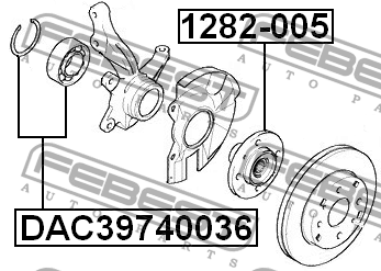 Ступица передняя KIA CERATO 2004- 1282-005 1282-005 FEBEST