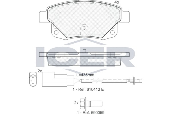 141794 колодки дисковые задние!\ Ford Transit/Tourneo Connect 2.2TDCi/2.4TDCi/2. 141794 ICER