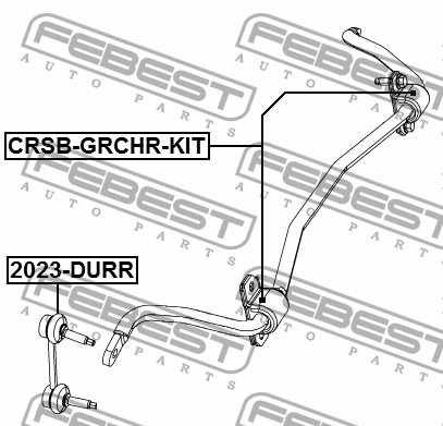 ВТУЛКА ЗАДНЕГО СТАБИЛИЗАТОРА КОМПЛЕКТ D23 подходит для JEEP GRAND CHEROKEE IV (W CRSB-GRCHR-KIT FEBEST