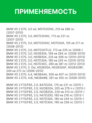 Фильтр воздушный салона BMW X5 (E70),X6 (E71) угольный антиаллерг. (2шт.) RAF FI RF006BMY RAF FILTER