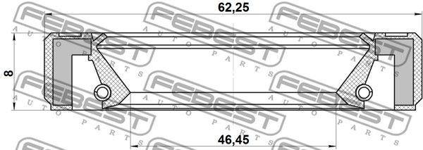 Сальник привода 46.45X62.25X8X8 95GBY-48620808L FEBEST