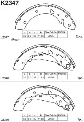 Колодки тормозные барабанные Toyota Avensis 1.6i-2.0i,2.0TD 97- K2347 K2347 MK KASHIYAMA