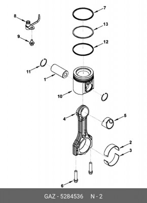 Вкладыш шатунный верхний ГАЗель Бизнес Cummins ISF 2,8 5284536 GAZ GAZ