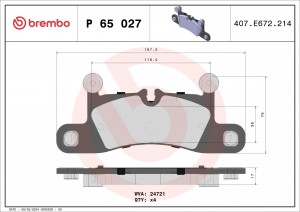 Колодки тормозные P65027 P65027 BREMBO
