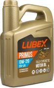 L034-1620-0404 LUBEX Синт-ое мот.масло PRIMUS SV-LA 0W-20 (4л) L03416200404 LUBEX