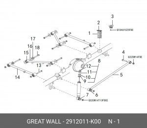 пружина подвески задней!\ 2912011K00 GREAT WALL
