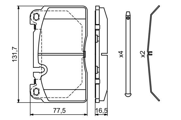 Колодки тормозные AUDI A7 (15-) передние (4шт.) BOSCH 0 986 494 694 BOSCH