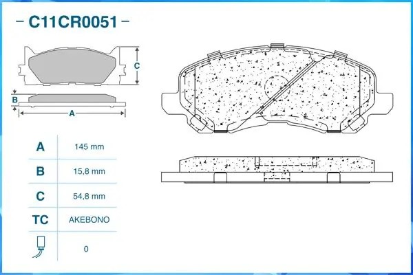 Тормозные колодки передние Low Metallic C11CR0051 C11CR0051 CWORKS
