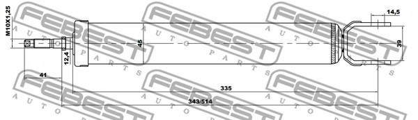 Амортизатор задний GAS.TWIN TUBE 12650914R FEBEST