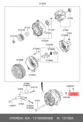 1310008006B гайка м6 1310008006B HYUNDAI