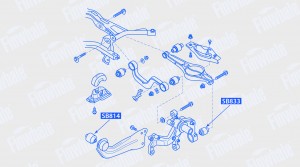Сайлентблок нижнего рычага задней подвески внешнийOctavia Yeti Golf Passat Tigua SB833 FINWHALE