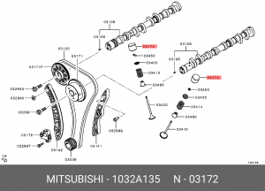 толкатель клапана ГРМ! \ Mitsubishi Outlander/Outlander Sport 2.0 12> 1032A135 MITSUBISHI