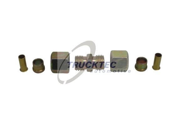 соединитель резьб.прямой D12x1.5-D12x1.5!(м)с2втулк.опорн.d9,2гайки,2врезн.,1шту 83.04.012 TRUCKTEC