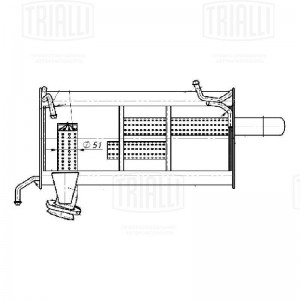 Глушитель Mitsubishi Outlander XL (06-) 2.0i/2.4i осн. (алюм. сталь) (EMM 0354) EMM 0354 TRIALLI