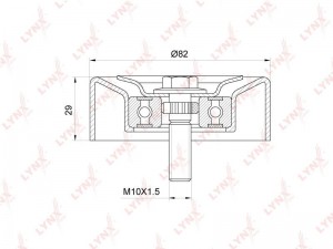 Ролик приводного ремня HYUNDAI Santa Fe (06-) KIA Magentis обводной LYNX PB-7060 LYNXAUTO