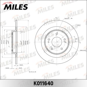 Диск тормозной задний MITSUBISHI OUTLANDER III/ASX 12- (TRW DF6598) K011640 K011640 MILES