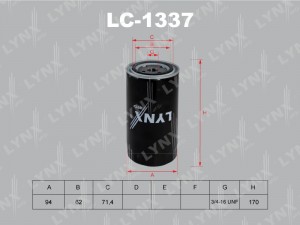 фильтр масляный! VW T4 2.4 D 9/90>, Volvo 740-960 LC-1337 LYNXAUTO