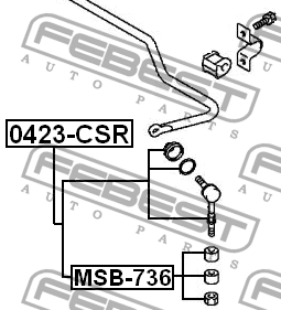 1 Дубль Втулка стойки переднего/заднего стабилизатора, к-т MSB-736 MSB-736 FEBEST