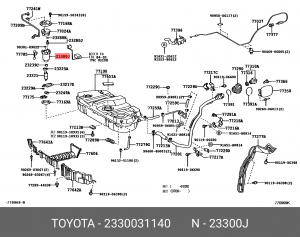 фильтр топливный!\Toyota Crown 10-12 23300-31140 TOYOTA