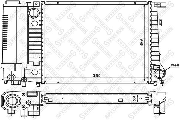 Радиатор BMW 3 (E30) (87-94) охлаждения STELLOX 10-25566-SX STELLOX