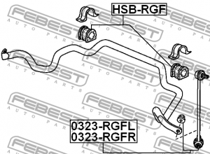 Втулка стабилизатора HONDA STEP WGN RG3 2006­-2009 HSB-RGF HSB-RGF FEBEST