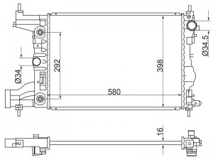 Радиатор CHEVROLET CRUZE 09- SGCH00061 SGCH00061 SAT