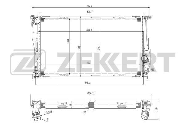 Радиатор охл. дв BMW 1 (E82 88) 07- 3 (E90-92) 06- X1 (E84) 11- Z4( E89) 09- MK- MK-1576 ZEKKERT