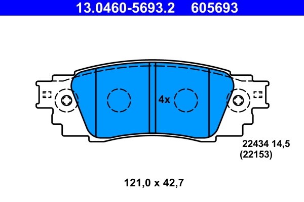13.0460-5693.2 колодки дисковые задние!\ Lexus RX RX AGL2/GGL2 15> 13.0460-5693.2 ATE