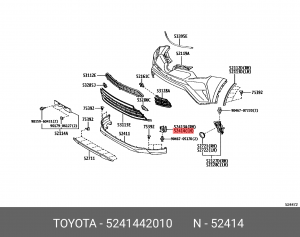 кронштейн переднего бампера левый!\ Toyota RAV4 12-19 52414-42010 TOYOTA