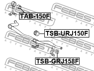 Втулка стабилизатора передняя TSB-URJ150F TSB-URJ150F FEBEST