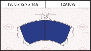 Колодки тормозные дисковые передние MITSUBISHI Carisma 95-VOLVO S40/V40 95- TCA1 TCA1078 TATSUMI