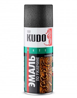 Эмаль молотковая по ржавчине "KUDO" серебристо-черная (520 мл) (аэрозоль) KU-3013 KUDO