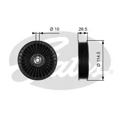 ролик нат.!\ Opel Astra/Zafira/Vectra/Omega 2.0TD/2.2TD 94> T36212 GATES