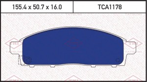 Колодки тормозные дисковые передние MITSUBISHI L200 06- TCA1178 TCA1178 TATSUMI