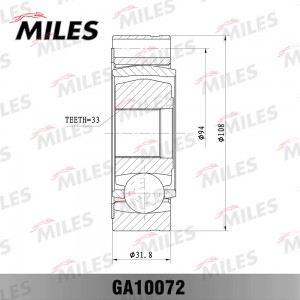 ШРУС внутренний VW TRANSPORTER IV 1.8-2.5 90-03 (GKN 302305) GA10072 GA10072 MILES