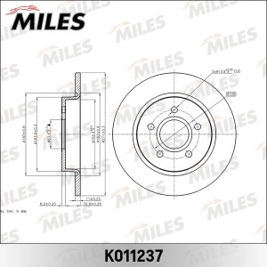 Диск тормозной задний D270мм FORD FOCUS III 11-/C-MAX 10- (TRW DF6139) K011237 K011237 MILES