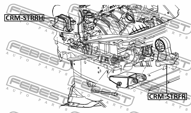 Подушка двигателя передняя CRM-STRFR FEBEST