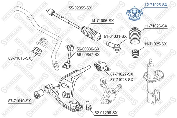 опора амортизатора переднего!\ Mazda 626 1.8-2.0/2.0TD/TDi/DITD 97> 12-71025-SX STELLOX