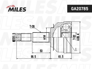 ШРУС наружный CHRYSLER NEW YORKER 93-98, VOYAGER II 90-95 (GSP 809005) GA20785 GA20785 MILES