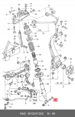БОЛТ N10241202 N 102 412 02 VAG