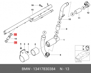 13417830384 Кольцо круглого сеченияx 13417830384 BMW