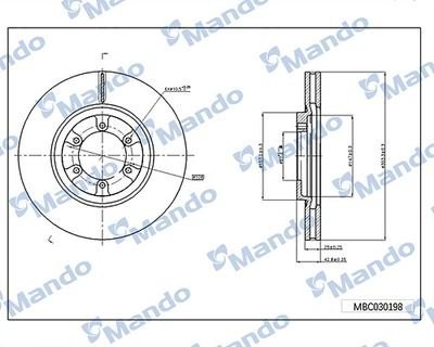 Диск тормозной HYUNDAI Elantra (06-) передний (1шт.) MANDO MBC030199 MANDO